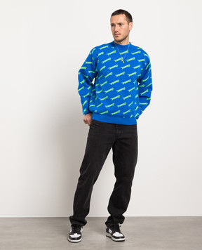 AMBUSH Синий свитшот с узором логотипа BMHE028S23KNI001