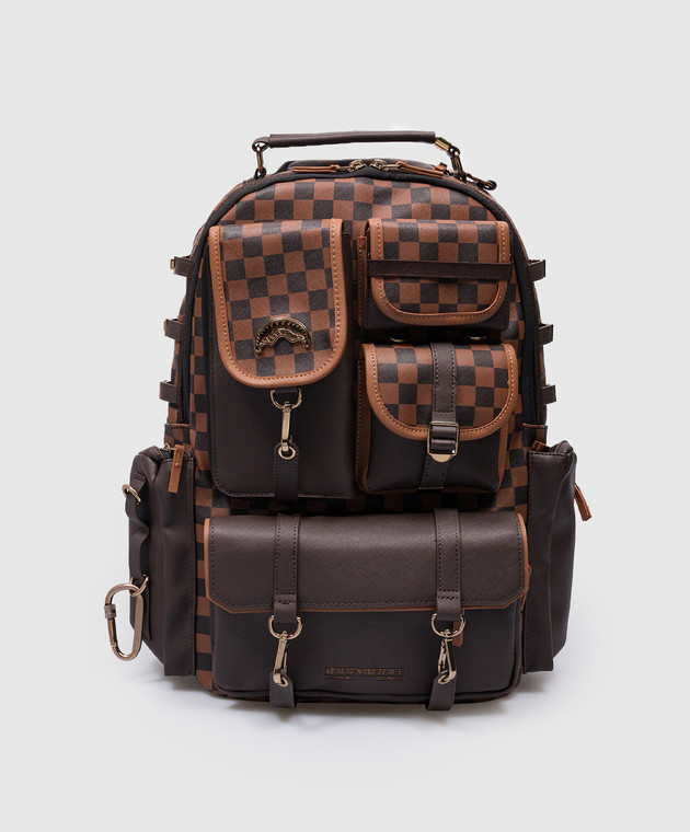 Sprayground - Children's brown backpack Checkmate Royale 