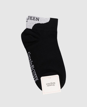 Alexander McQueen Черные носки с узором логотипа 6453773D15Q