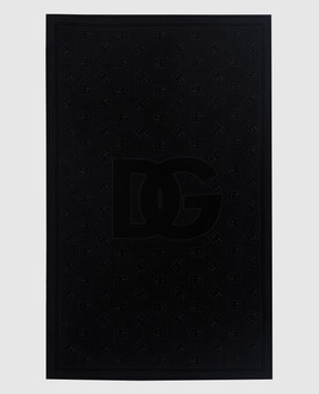 Dolce&Gabbana Чорний рушник у візерунок логотипу DG M0A12THI710