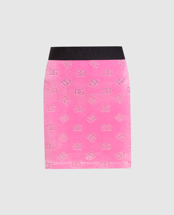 Розовая юбка мини в текстурный узор DG