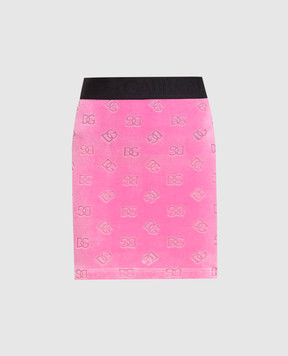 Dolce&Gabbana Розовая юбка мини в текстурный узор DG F4CH0TFJ7DL