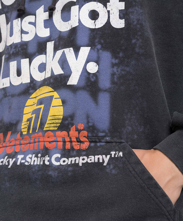 Vetements Черное худи с принтом UA53HD445B изображение 5