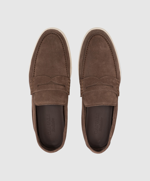 Canali Brown suede slippers RX00787161213 image 4