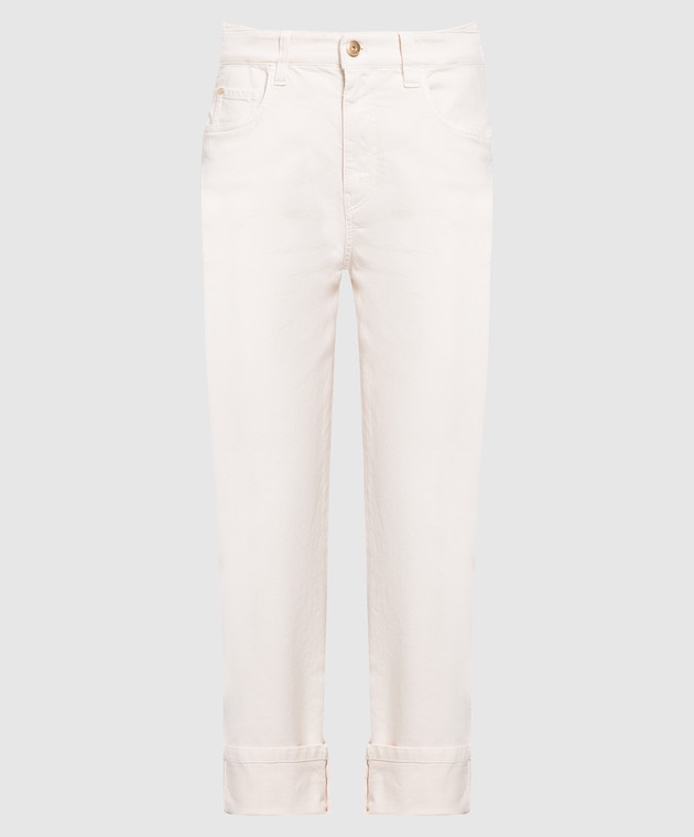 Brunello Cucinelli Світло-бежеві джинси з ланцюжками з еколатуні M0H43P5736