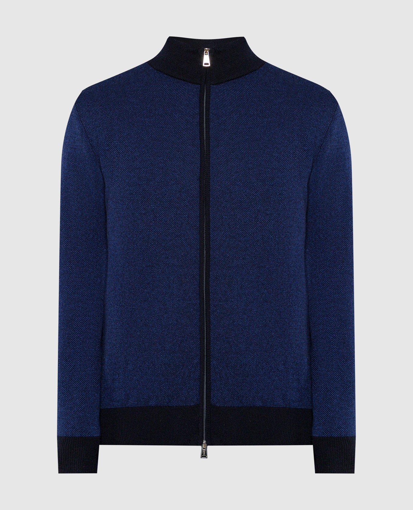 Blue wool and cashmere cardigan
