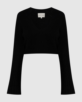 Lou Lou Studio Черный укороченный свитер CHANTE из кашемира CHANTE