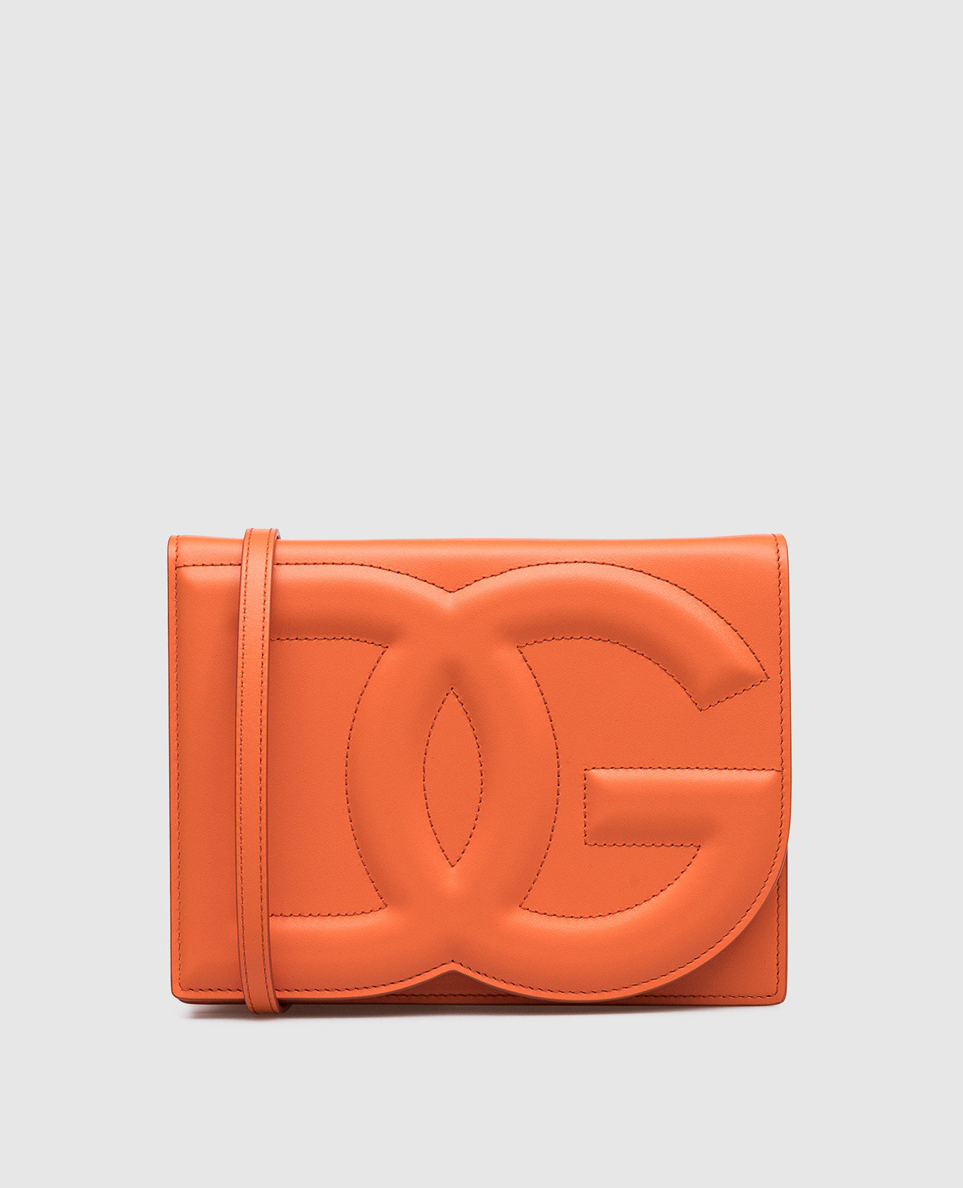

Оранжевая кожаная сумка-мессенджер DG Logo Bag, Оранжевый, Сумки-мессенджеры