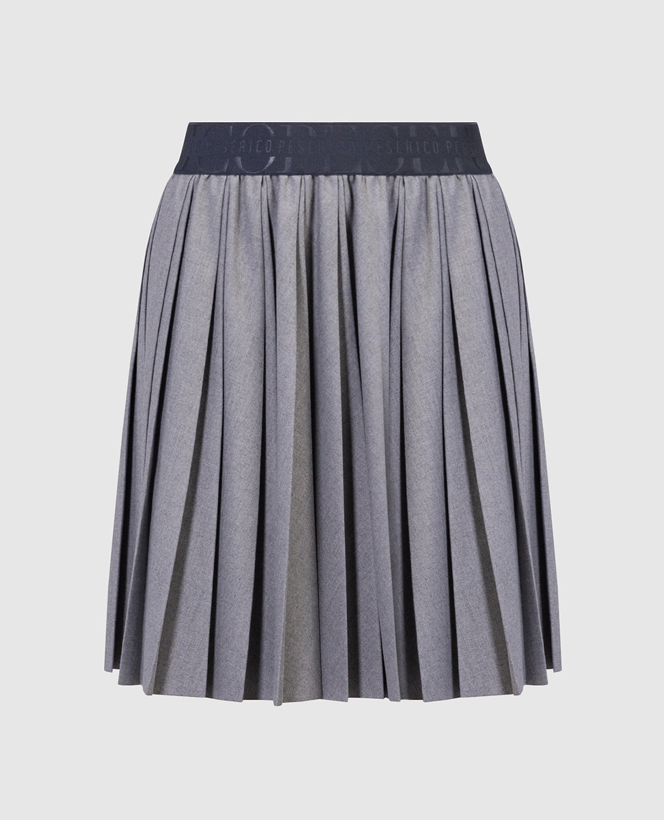 

Серая юбка плиссе с фактурным логотипом, Серый, Юбки-а-силуэта