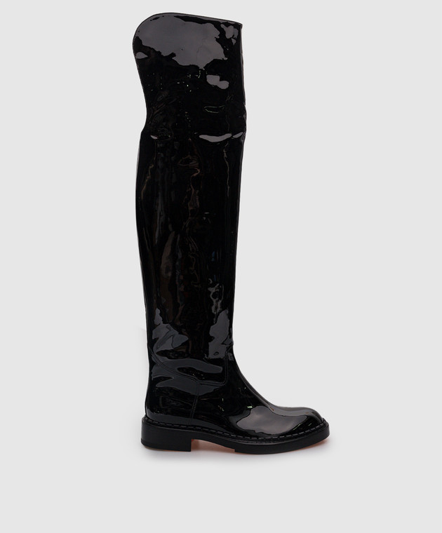 Santoni Black patent leather boots WSAL70563BJ2TVHD