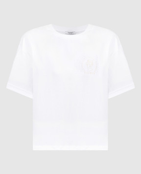 Peserico Біла футболка з вишивкою логотипа з кристалами S06860J0Q700070