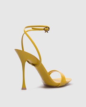 Gianvito Rossi Жовті шкіряні лаковані босоніжки Spice G3217495LAC