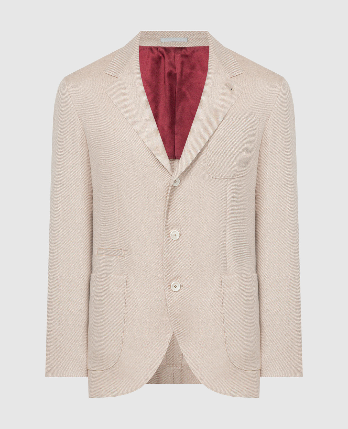 Brown linen, wool and silk blazer