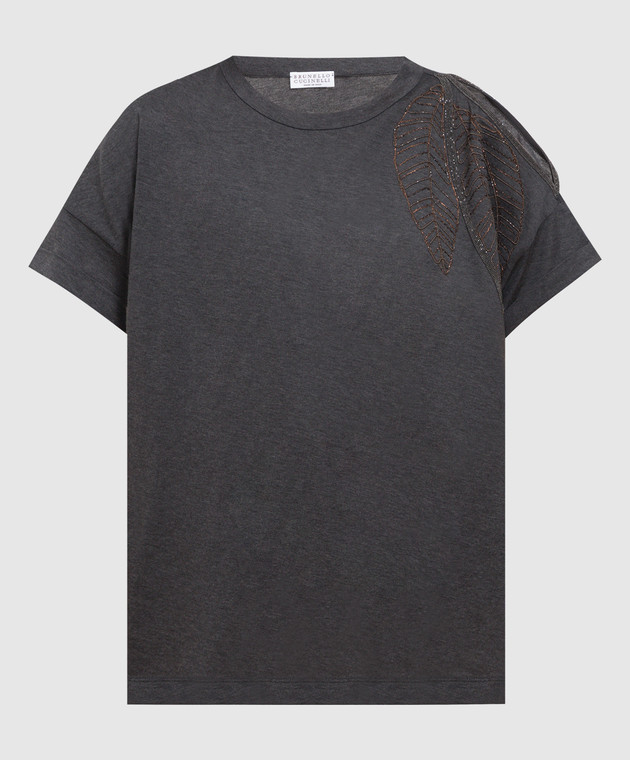 Brunello Cucinelli Темно-сіра футболка з еколатунню M0A45BM910