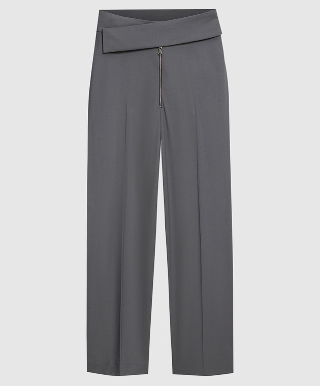 Gauchere High rise gray wool trousers P12303140213