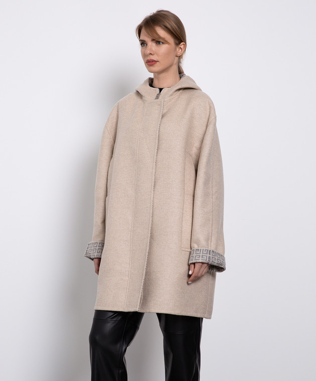 Givenchy Сіре пальто на запах з вовни та кашеміру BWC09213QY зображення 3
