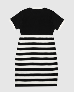 Balmain Дитяча чорна сукня в смужку з вовни BT1B61W00121214