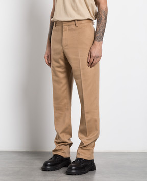 Off-White Бежевые брюки из кашемира OMCA214F22FAB006