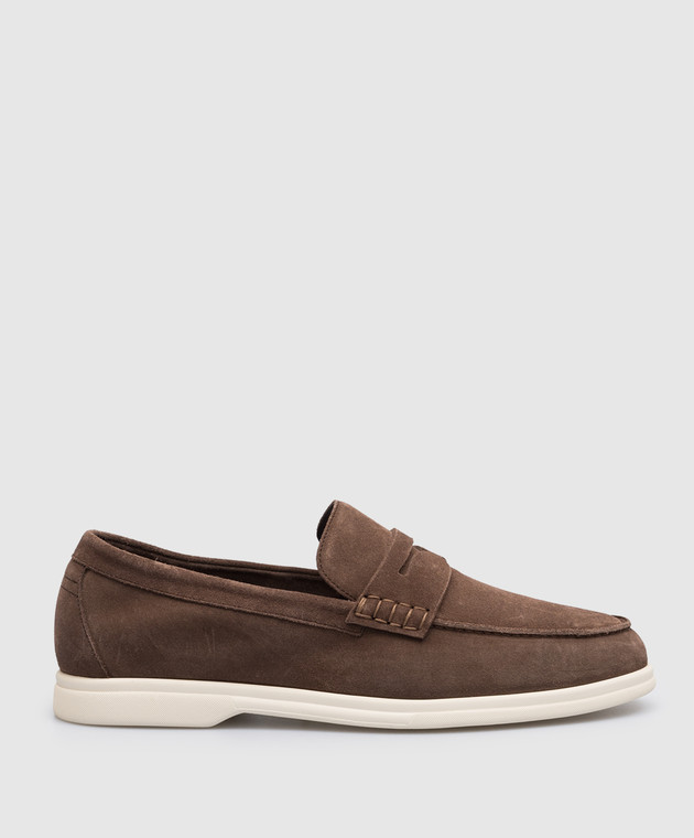 Canali Brown suede slippers RX00787161213