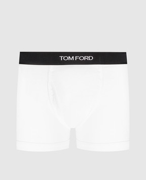 Tom Ford Белые трусы-боксеры с узором логотипа T4LC31040