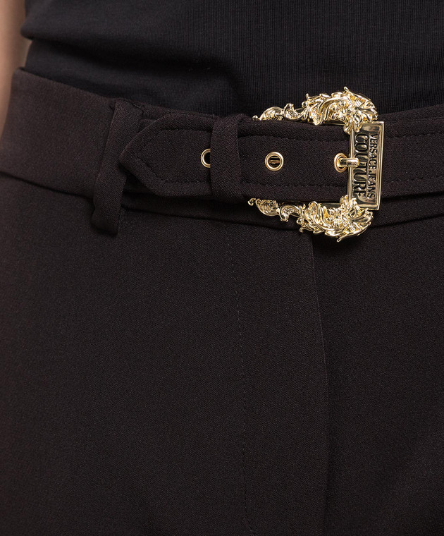 Versace Jeans Couture Black chinos with a baroque buckle 74HAA116N0103 image 5