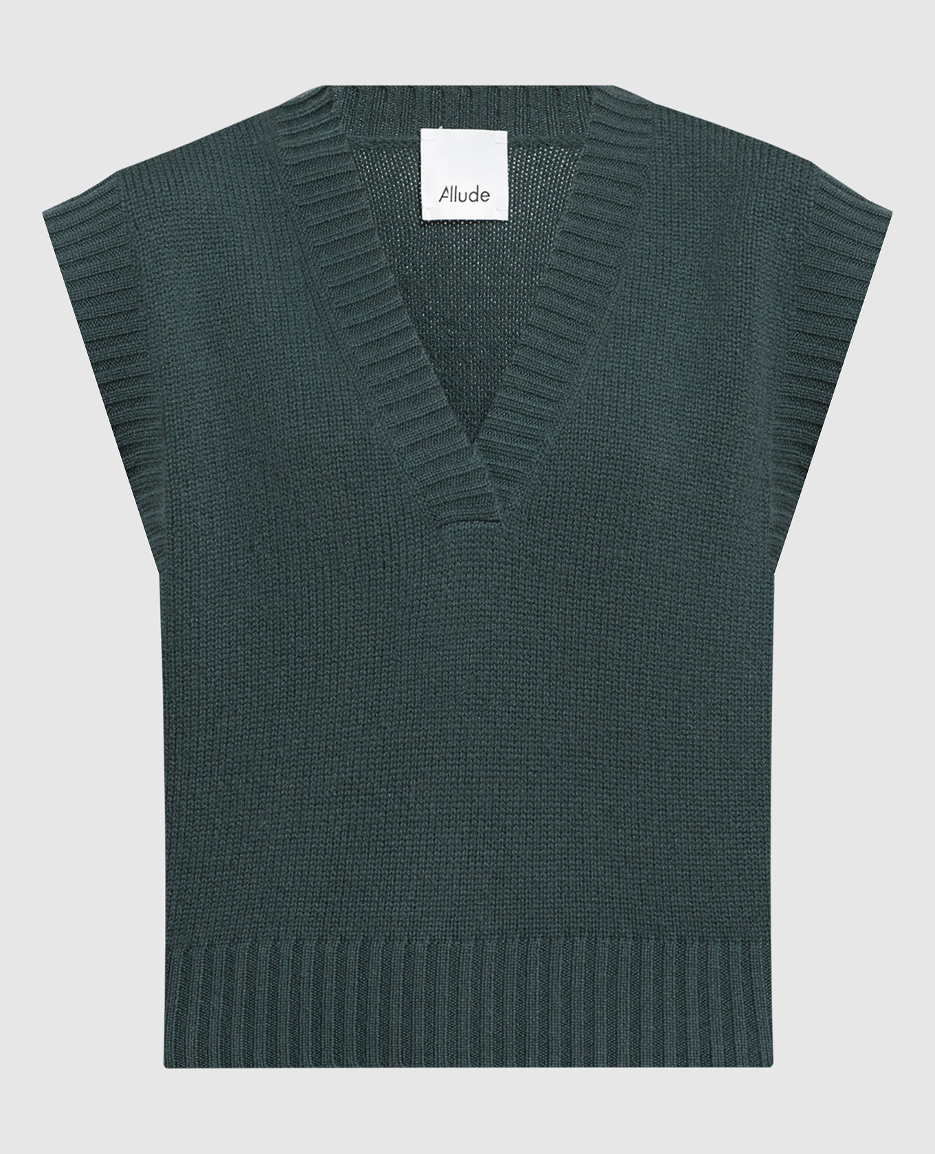 Green vest made of cashmere