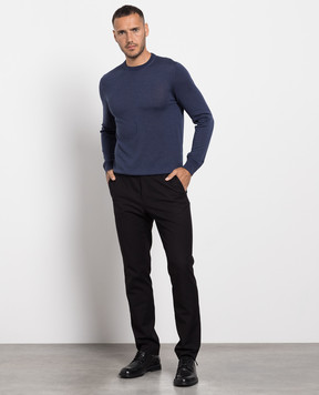 Cashmere&Whiskey Синій джемпер з вовни, шовку та кашеміру MU8191318410R