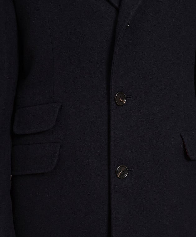 Brunello Cucinelli Темно-синє пальто і кашеміру MT4979039 зображення 5