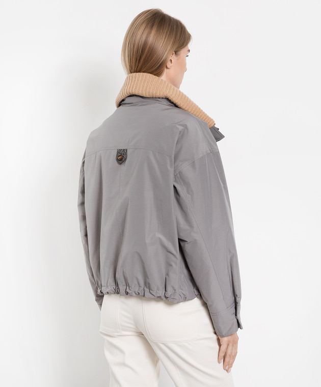 Brunello Cucinelli Темно-сіра куртка з еколатунню MB5742850P зображення 4