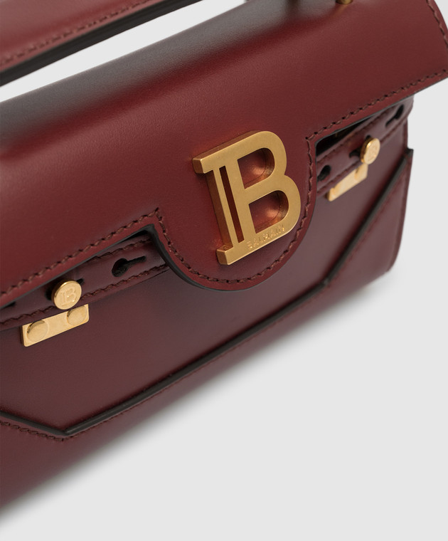 Balmain B-Buzz 19 burgundy leather messenger bag BN1AE742LAVE image 6