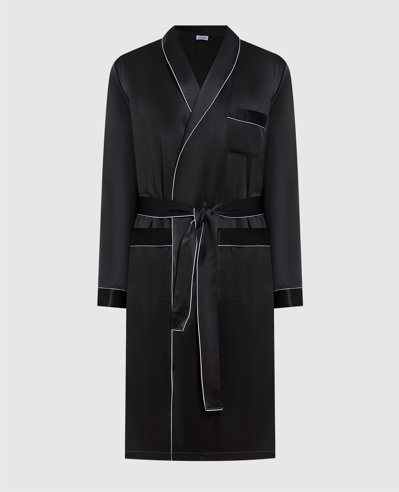 Black robe made of silk