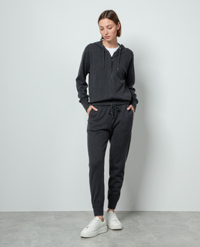 Brunello Cucinelli Серая спортивная куртка с цепочкой мониль M12169106