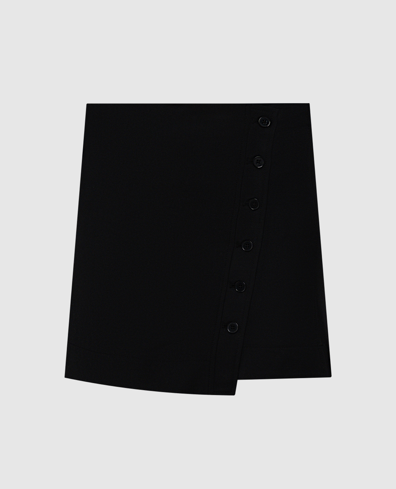 Black woolen mini skirt by MAHAZ