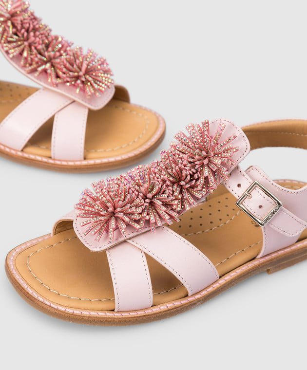 Zecchino D'oro Дитячі рожеві шкіряні сандалі A2118842326 зображення 4