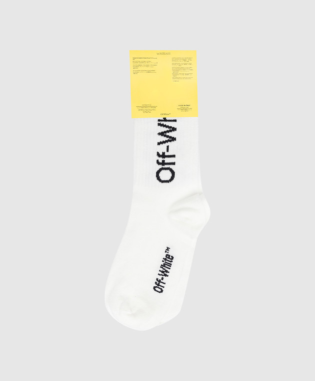 Off-White Дитячі шкарпетки з контрастним принтом логотипу OBRA001S22KNI001 зображення 2