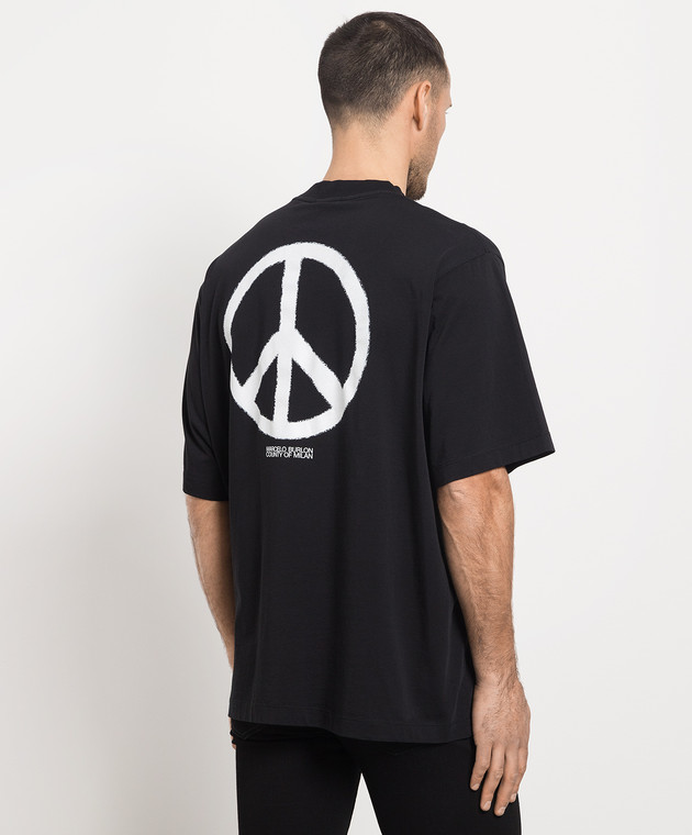 Marcelo Burlon Black T-shirt COUNTY PEACE OVER with a print CMAA054S23JER007 изображение 4