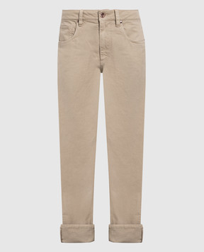Brunello Cucinelli Бежеві джинси з ланцюжком моніль MPH43P5797