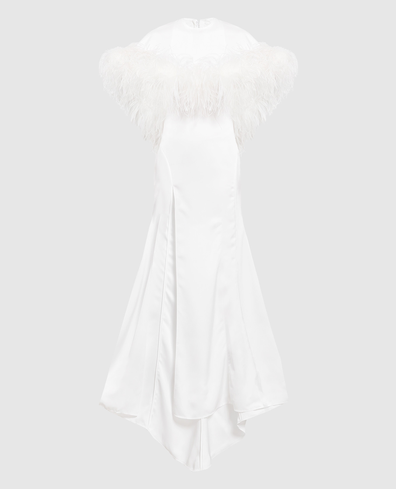 

Белое платье Airi с перьями страуса, Белый, Платья в пол