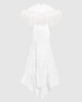 The Attico Біла сукня Airi з пір'ям страуса 236WCW91E020F