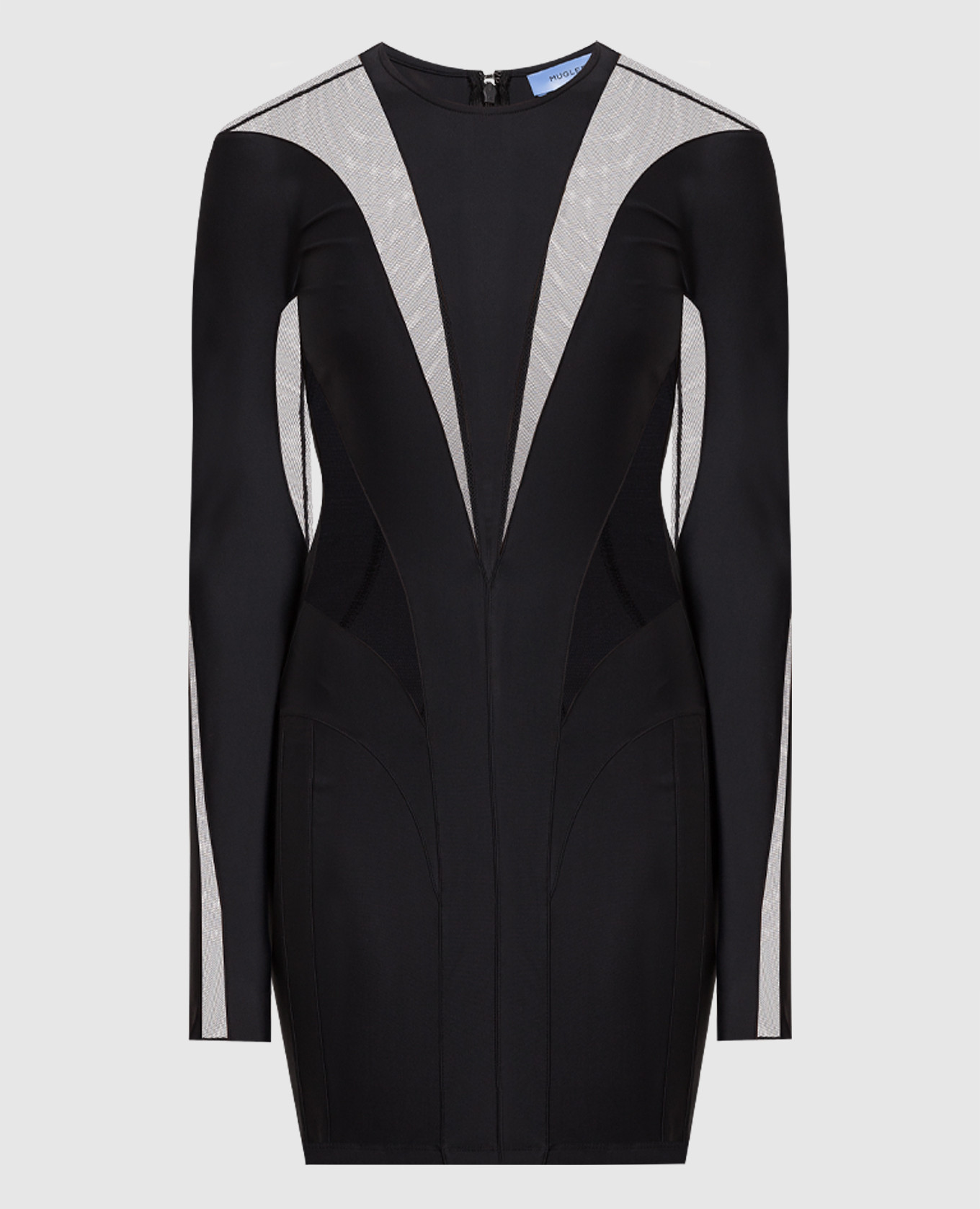 Thierry Mugler 花柄ノーカラージャケット　ベロア　黒　9AR Thierry Mugler - Черное платье мини с прозрачными вставками