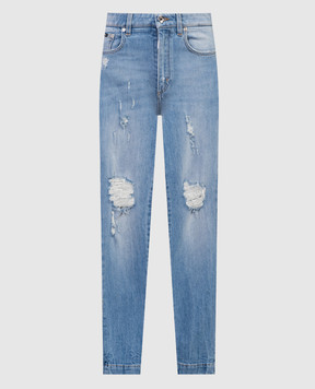 Dolce&Gabbana Блакитні джинси-скіні з проріхами FTAH6DG8EE8
