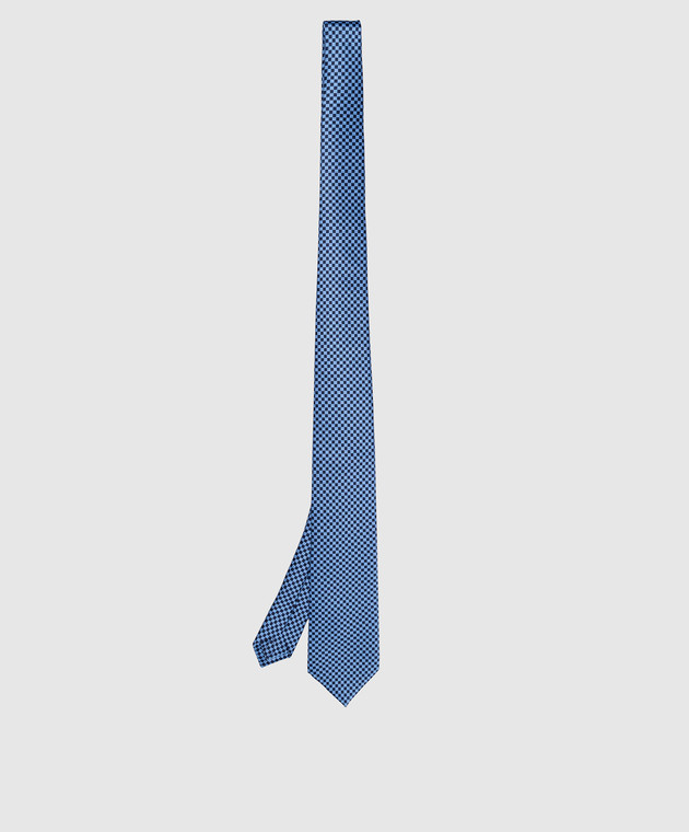 Stefano Ricci Дитячий блакитний набір із шовку з краватки та хустки-паші у візерунок YDH27026 зображення 3