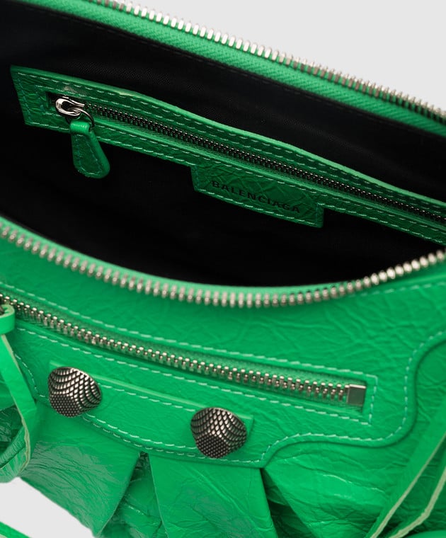 Balenciaga Le Cagole green leather hobo bag 6713071VG9Y image 4