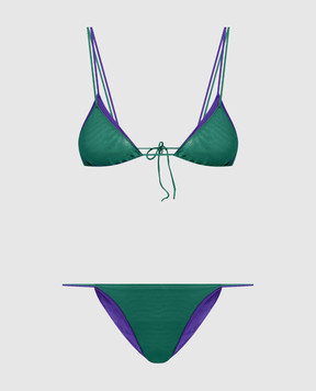 Oseree Зеленый купальник NS22 Lame Double Bikini MTF224LAMINATEDMESH