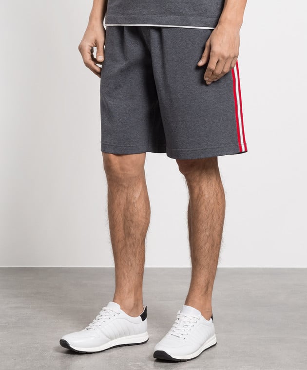 Brunello Cucinelli Gray shorts with stripes M0T359232G изображение 3