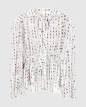 Balenciaga Шовкова блуза з оборкою 680777TLL10