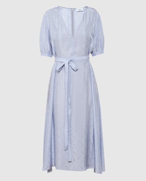 Bally Блакитна сукня міді у візерунок логотипа L6BA342FVI050