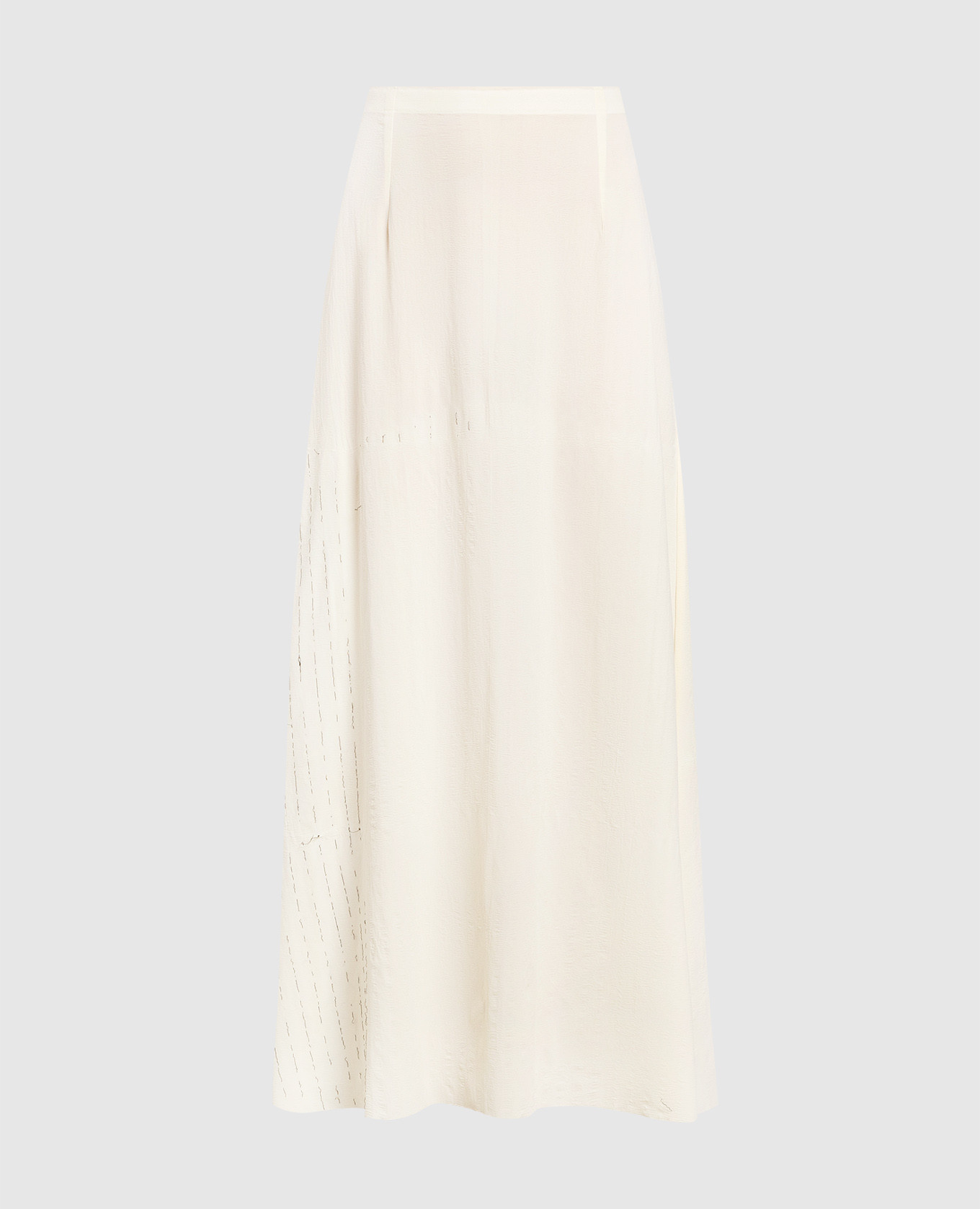 

Желтая юбка с декоративной строчкой контрастного цвета, Желтый, Юбки-а-силуэта