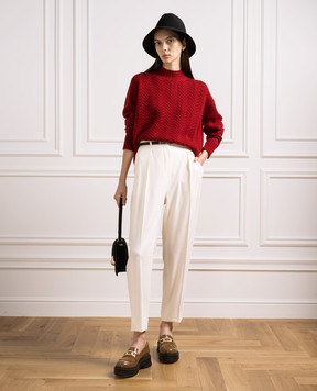 Max Mara Білі штани Briose з вовни BRIOSE