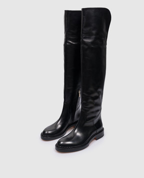 Santoni Черные кожаные ботфорты WSAL70563BJ2TLGA